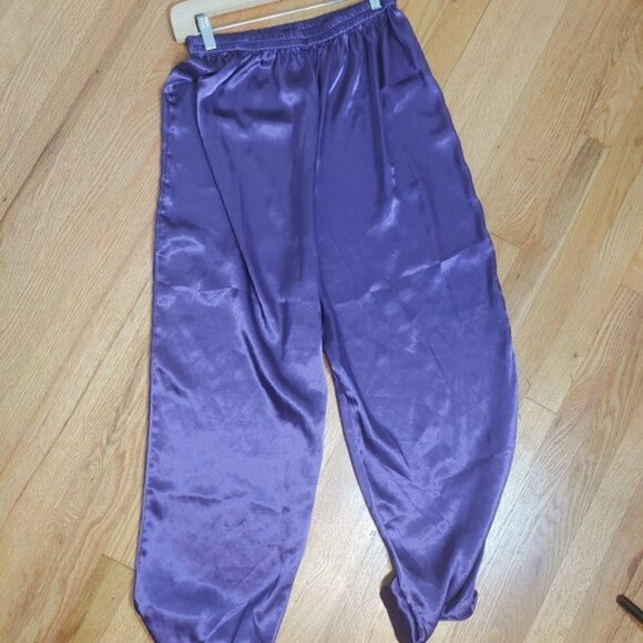 Vintage Victoria’s Secret Gold Label Jacquard Satin Top Pant Set PJ's Loungewear - Picture 11 of 13